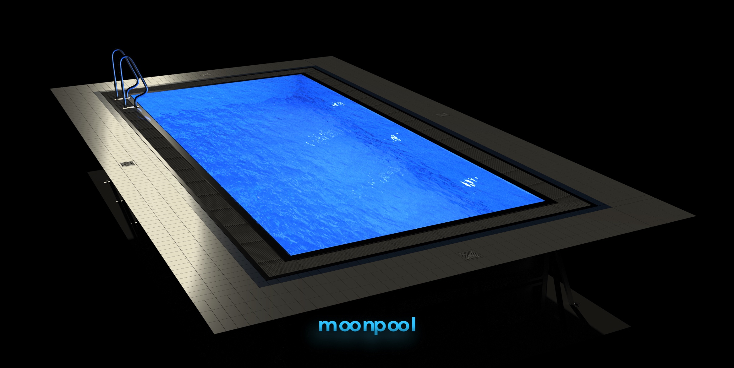 Overflow-steel-moonpool moonpool perelivnoj bassejn
